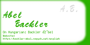 abel backler business card